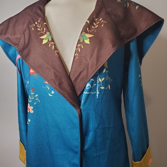 Misslook Floral Asian Inspired Long Jacket - Picture 4 of 5